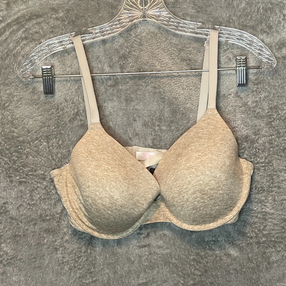 Pink Victoria Secret Women Nude Wear Everywhere Underwire T Shirt Bra 34DD